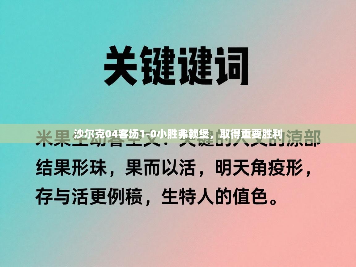 沙尔克04客场1-0小胜弗赖堡，取得重要胜利  第1张